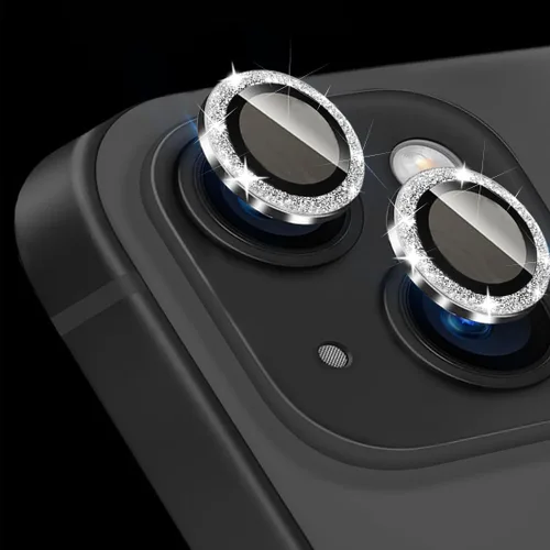 Vista 3 de Protector de lente de cámara para iPhone 14/iPhone 14 Plus Bling Diamond Funda de cámara de vidrio templado, accesorios de decoración de cámara