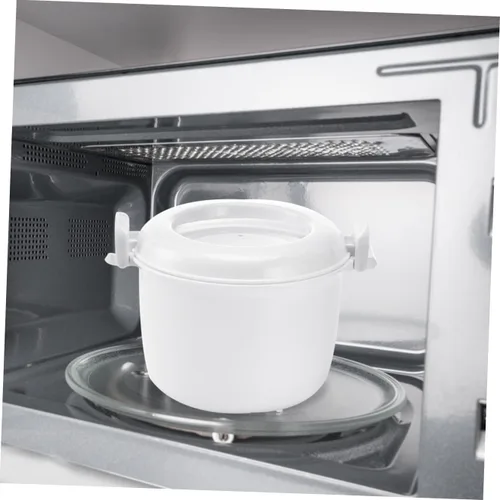 Vista 6 de CALLARON Microondas Arrocera Tapa Cuchara Multifuncional Microondas Arroz Pasta Verduras Antiadherente Preparación