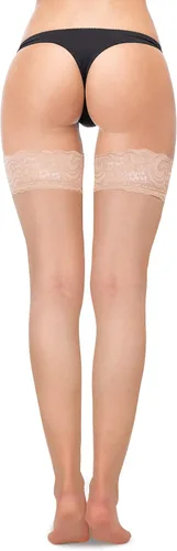 Vista 5 de Boao 3 pares de medias altas hasta el muslo para mujer, antideslizantes, de silicona, con encaje, medias de seda para mujeres y niñas, suministros