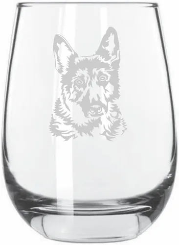Vista 517 de Shar Pei (chino) - Vaso de vino sin tallo grabado para perro, 15.25 onzas