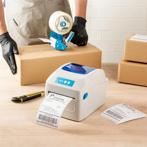 Vista 6 de Restaurantware Label Tek - Etiquetas térmicas directas de 6 x 4 pulgadas, 1 rollo de 250 etiquetas, etiquetas térmicas extraíbles de papel blanco