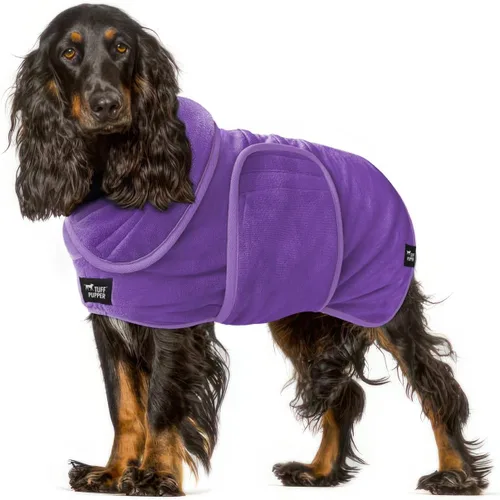 Vista 15 de Tuff Pupper Bata de baño para perro de secado rápido, toalla de felpa de 800 GSM, bata de baño súper absorbente para mascotas y cachorros, capucha
