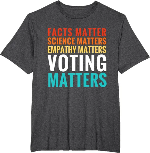 Vista 19 de Facts Matter Science Matters Voting Matters - Camiseta demócrata liberal, Negro, S