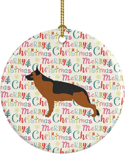 Vista 37 de Caroline's Treasures Affenpinscher - Adorno de cerámica con texto en inglés "Merry Christmas", multicolor para colgar en el árbol de Navidad