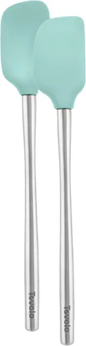 Vista 15 de Tovolo Espátula para Frascos de Silicona con Mango Largo de Acero Inoxidable Espátula Raspadora Naranja Albaricoque, Raspador de Frascos Resistente