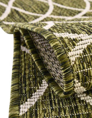 Vista 5 de Unique Loom Outdoor Trellis Collection - Alfombra de área (10 pies, redonda, verde/marfil)