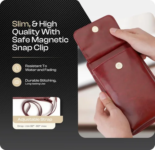 Vista 3 de Claasico Cartera cruzada para mujer y funda para teléfono iPhoneSamsungLG Magnet Cell Pouch & Bolso