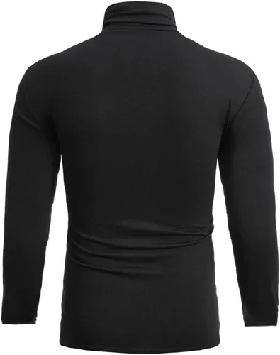 Vista 2 de GAGELE Mens Casual Slim Fit Basic Shirt Knitted Lightweight Pullover Turtleneck Sweater