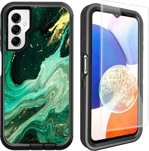 Vista 11 de Funda compatible con Samsung Galaxy A14 5G con protector de pantalla, protección de grado militar, resistente de 3 capas a prueba de golpes