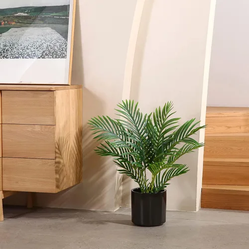 Vista 6 de LOMANTO Planta de palma falsa Majesty, plantas artificiales de 2 pies