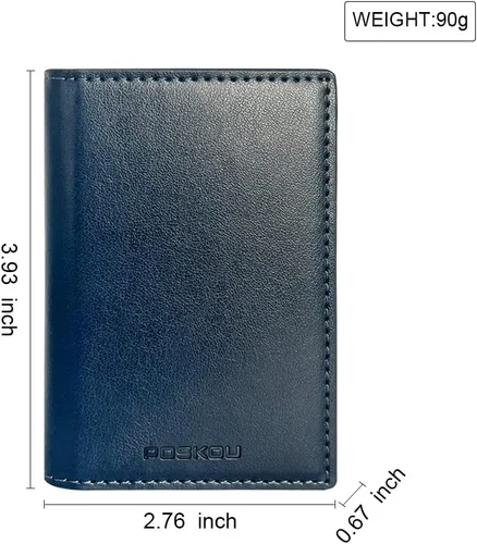 Vista 7 de POSKOU Pop Up Credit Card Holder Wallet for Men RFID Blocking Smart Slim Metal Minimalist Card Wallet