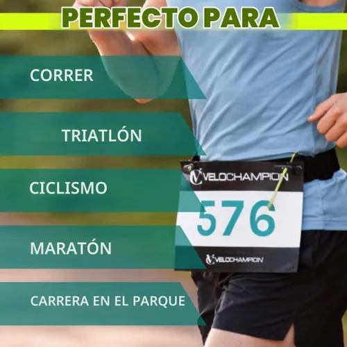 Vista 9 de VeloChampion - Cinturón para correr de triatlón con número de carrera, talla XS, 1 paquete
