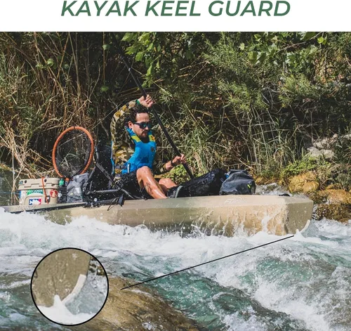 Vista 4 de Gator Patch - Protector de quilla para kayak, forma de tira, protege y repara puntos de contacto de quilla de kayak vulnerables, instalación