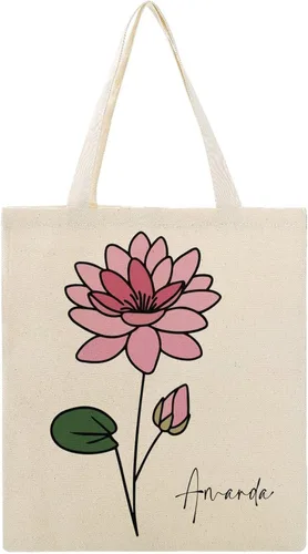 Vista 25 de Bolso de mano personalizado de la flor del nacimiento del mes del nacimiento