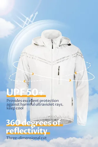 Vista 4 de CREATMO US Chaqueta impermeable plegable para hombre con capucha extraíble