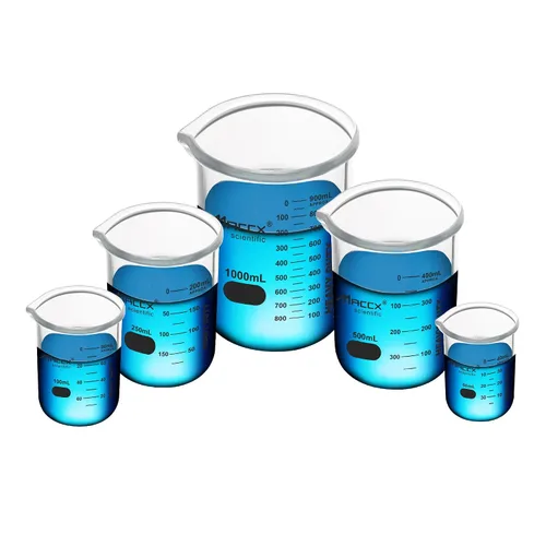 Vista 15 de 34oz (1000ml) Nuevos Vasos de Precipitados de Vidrio Mejorados, Vaso de Laboratorio de Alta Resistencia, 3.3 Borosilicato con Doble Escala
