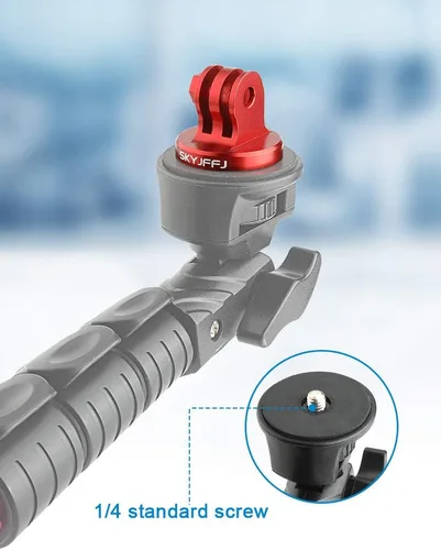 Vista 4 de Adaptador de trípode de aluminio - Perno - Adaptador para montaje monopie con tornillo de mariposa CNC de aluminio compatible con Gopro Hero 13 12