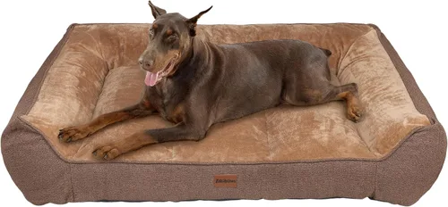Vista 16 de [Usado] Cama Ortopédica para Perros para Perros Extra Grandes - Cama Sofá para Perros Impermeable de Espuma Viscoelástica con Lados, Camas para Gris