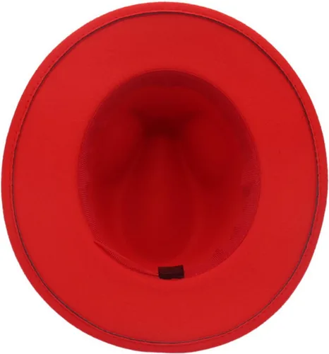Vista 8 de Faringoto Sombrero Fedora de fieltro de ala ancha de moda para mujer Otoño Invierno Hombres Panamá