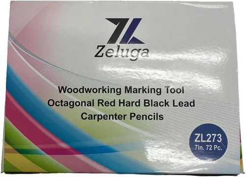 Vista 4 de Zeluga 23-273 72 lápices de carpintero, herramientas octogonales de marcado plano octogonal de 7 pulgadas, plomo negro duro para construcción