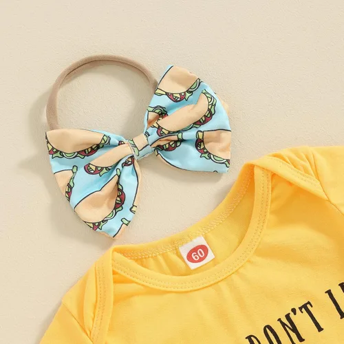 Vista 117 de Sejardin Ropa de verano para bebé y niña, recién nacida, manga corta, con letras, mameluco elástico con diadema