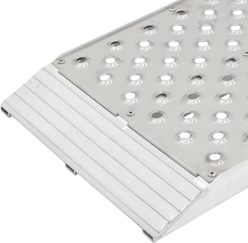 Vista 6 de Guardian Rampas de cobertizo de doble corredor de 3 pies de largo con superficie de placa perforadora de aluminio, capacidad de 1,500 libras