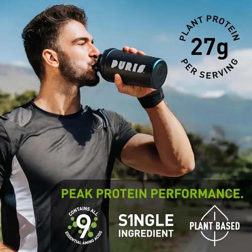 Vista 4 de PURIS Proteína de guisante en polvo – Vegano a base de plantas 0.95 oz por porción Sin lácteos, soja y gluten Etiqueta limpia sin OMG Sabor