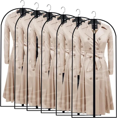 Vista 31 de Bolsas transparentes para colgar ropa de viaje (juego de 6) bolsas de traje para almacenamiento de ropa, bolsas de almacenamiento de ropa, funda