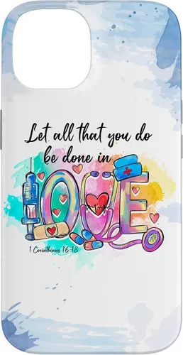 Vista 4 de Let All That You Do Be Done in Love CNA Nurse Life Nursing Case for iPhone 17