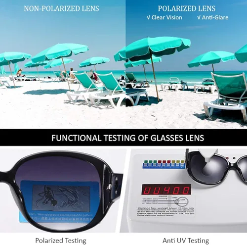 Vista 6 de Fullgren Gafas de sol polarizadas de gran tamaño para mujer, protección UV, moderno marco grande, gafas de sol para mujer