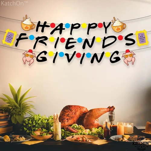 Vista 4 de KatchOn, Cartel de regalo de amigos felices – grande de 10 pies, sin bricolaje Decoraciones de amigos para fiestas de regalos de amigos felices