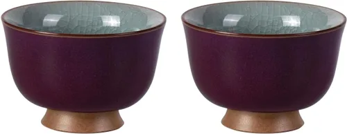 Vista 15 de KAMMAK Juego de 2 tazas de té pequeñas de porcelana de 6.7 onzas, tazas de té japonesas de cerámica para el hogar, fiesta, oficina, juego de té