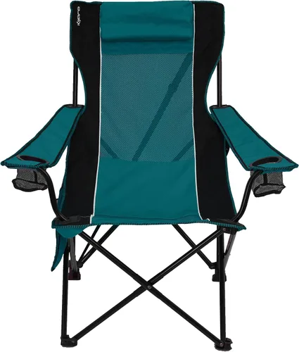 Vista 2 de Kijaro Silla plegable para campamento: disfruta del aire libre en esta silla al aire libre con un portavasos integrado y organizador lateral