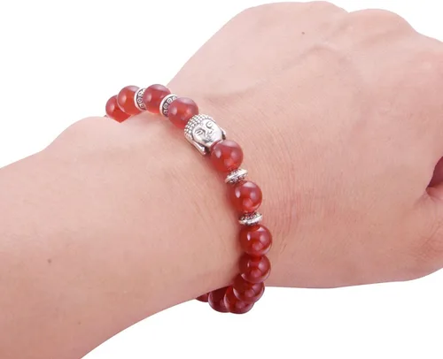 Vista 4 de Joya brazalete con gemas redondas de 8 mm, brazalete para los chacras, regalo de cumpleaños