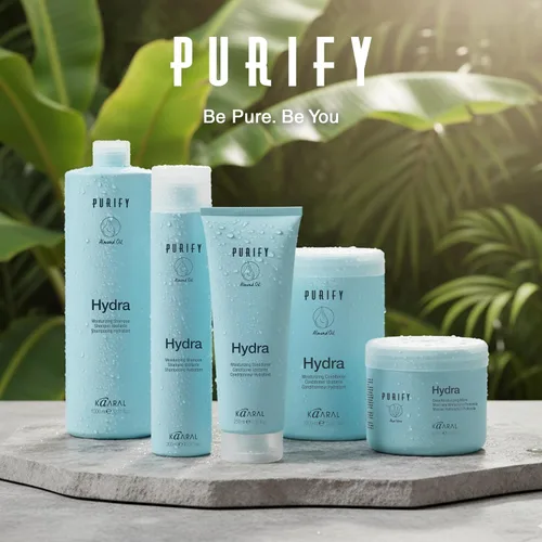 Vista 6 de Kaaral Purify Hydra Champú Hidratante - Cuidado hidratante natural para cabello seco o teñido - Seguro para mujeres y hombres - Suaviza y revive