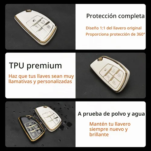 Vista 3 de Compatible para funda de llave de Chevy Silverado - Funda de llave de TPU suave compatible para Chevy Silverado 1500 GMC Sierra 1500 Llave remota