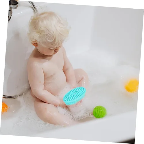 Vista 9 de 2 cepillos de baño de silicona de doble cara exfoliante suave para niños y niñas adultos para entrenamiento sensorial que promueve la unión
