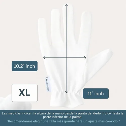 Vista 6 de 4 Pairs Cottonnerie Original Cotton Gloves for Dry Hands Sleeping, Moisturizing Gloves Overnight, Hand Moisturizer Gloves, Moisture Gloves for Dry