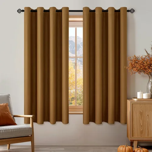 Vista 80 de MIULEE Cortinas opacas para dormitorio o sala de estar, juego de 2 paneles de cortina para ventana con aislamiento térmico y bloqueo de luz