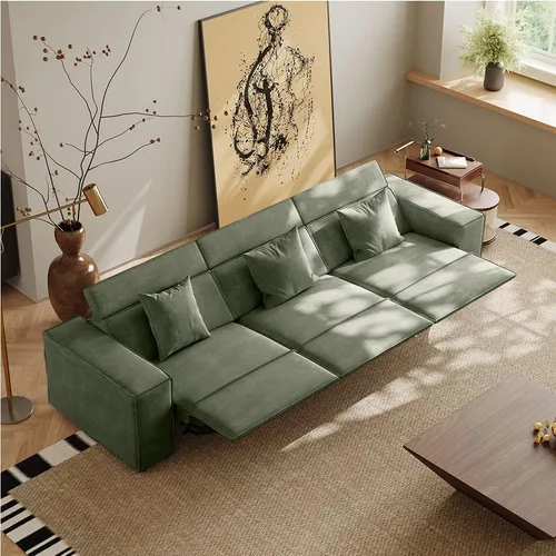 Vista 11 de Silla reclinable eléctrica de 53 pulgadas, moderno sofá reclinable para sala de estar o dormitorio, asientos de tela de alto rendimiento
