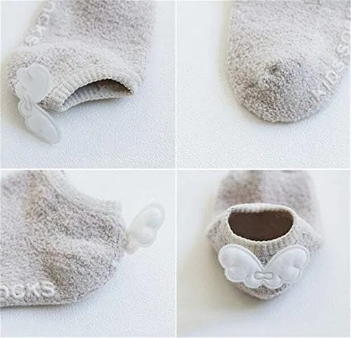 Vista 2 de Calcetines de bebé para niñas con alas de ángel y calcetines cortos para piso