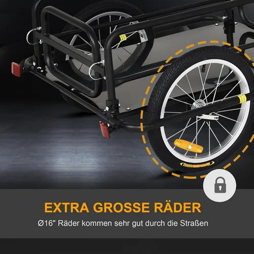 Vista 5 de Aosom – Remolque de carga/equipaje para bicicleta Wanderer, color negro