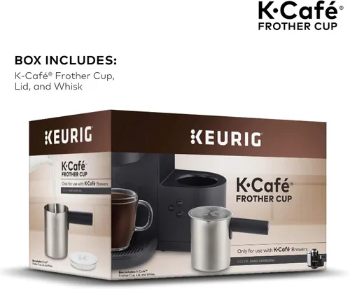 Vista 9 de Keurig Funciona con leche no láctea, espuma caliente y fría, solo cafeteras compatibles K-Café, 34 onzas, espumador de carbón