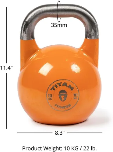 Vista 6 de Titan Fitness Pesa rusa de competencia, fundición de una sola pieza, marcas KG, entrenamiento de cuerpo completo