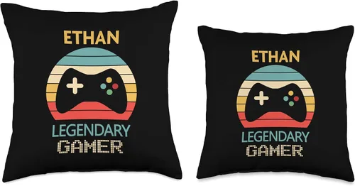 Vista 3 de Gamer Ethan - Cojín para decoración de juegos, 15.7 x 15.7 in, multicolor