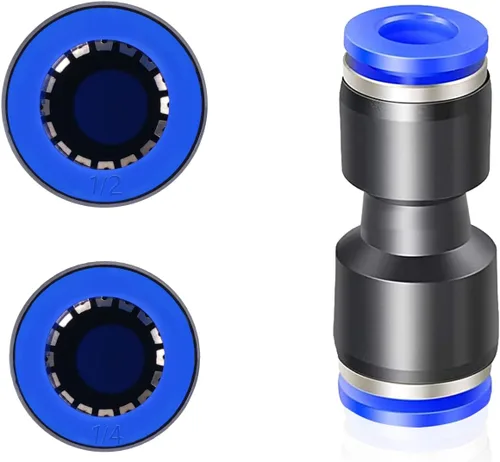Vista 2 de 10PCS 1/4inch OD - 1/2inch OD Push to Connect Kit de montaje, conector de agua neumático recto de dos vías