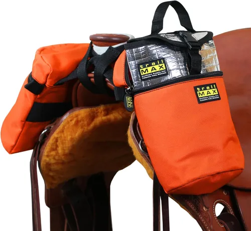 Vista 9 de TrailMax Bolsas medianas con pompa de caballo para tu silla de montar occidental; bolsas aisladas para caballos; bolsa de sillín para cámara