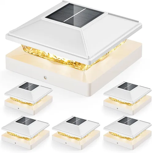 Vista 9 de JOFIOS Paquete de 12 luces solares con tapa de poste, impermeable IP65 Negro