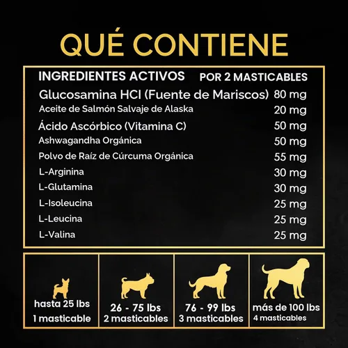Vista 4 de Masticables 11 en 1 para Ganancia Muscular - Suplementos de Aumento de Peso para Perros con Alta Proteína y Aminoácidos - Constructor Muscular