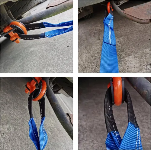 Vista 4 de HFS (R) Blue Tree Saver, correa de cabrestante, correa de remolque, capacidad de 30,000 libras (3 x 8 pies)